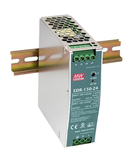 Fuente de poder Riel DIN metálica 150W EDR-150-24