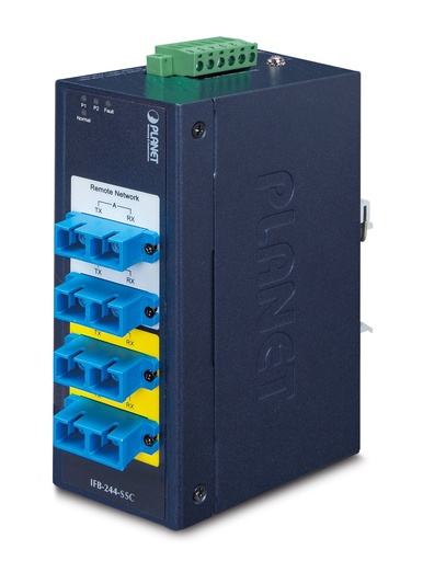 Switch de Derivación de Fibra Óptica Industrial de 2 Canales: Conector SC Monomodo