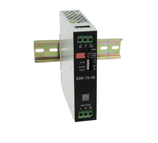 Fuente de Poder Industrial DIN Rail Mean Well XDR-75 75W AC/DC Ultra Slim