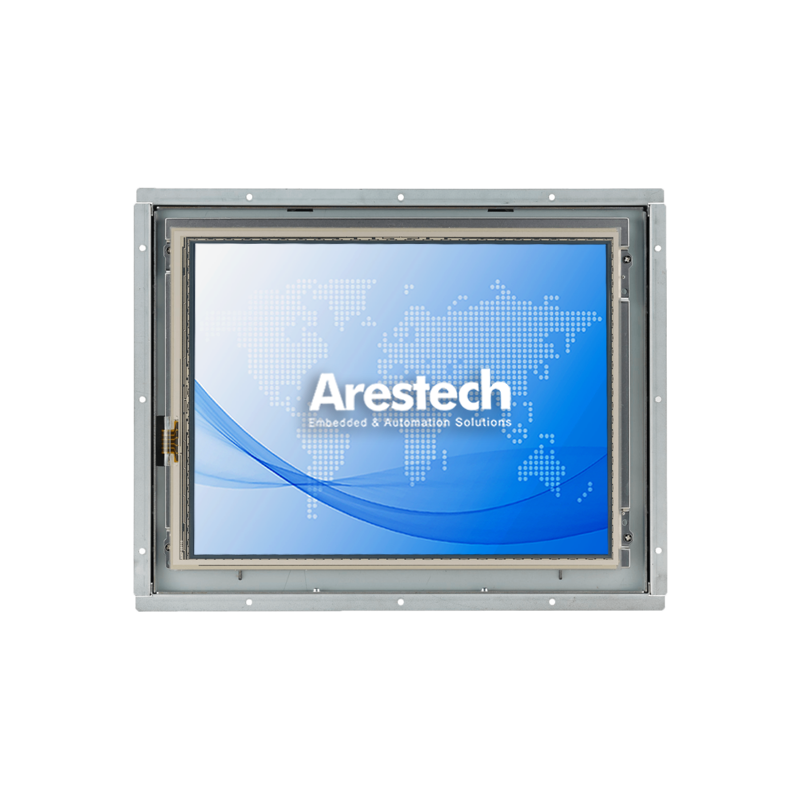 12" 4:3 (1024 x 768) 450 nits, Openframe,  5-wired Resistive touch screen, 1 VGA, USB & RS-232 interface, DC 12~24V, Phoenix connector