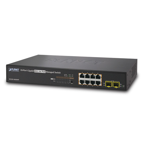 L2+ 8-Port 10/100/1000T + 2 100/1000X SFP Managed 802.3at PoE Switch