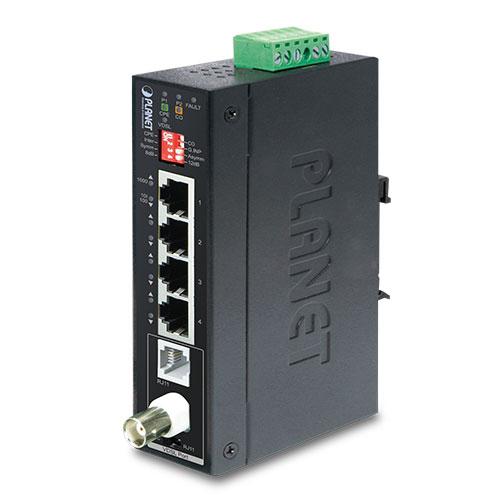 Extensor Industrial Ethernet Gigabit 1 Puerto BNC/RJ11 a 4 Puertos