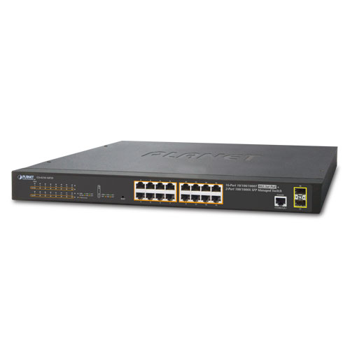 16-Port 10/100/1000T 802.3at PoE + 2-Port 100/1000X SFP Managed Switch