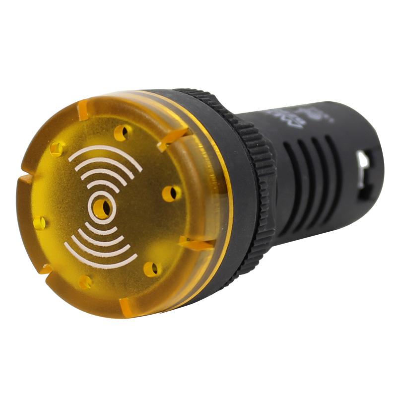 Buzzer 22mm sonoro con LED 220VCA amarillo