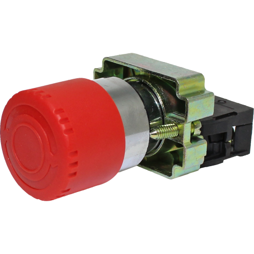 Botón Emergencia 22mm metálico con Hongo 30mm - rojo - 1NC