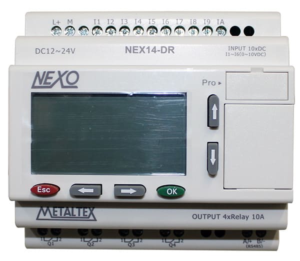 Mini PLC Nexo 10 Entradas (6ED/IA y 4ED), 4 Salidas Relé, 12-24VCC