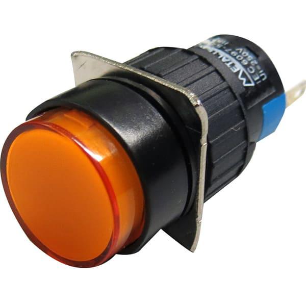 Piloto LED 16mm redondo - 24V - naranja