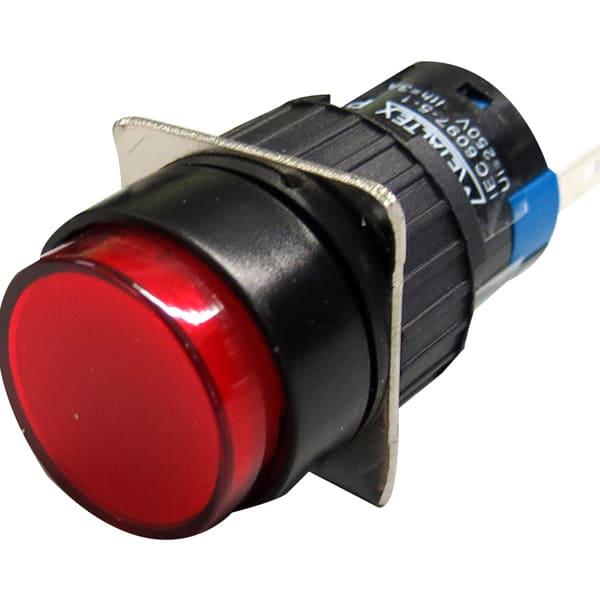 Piloto LED 16mm redondo - 24V - rojo