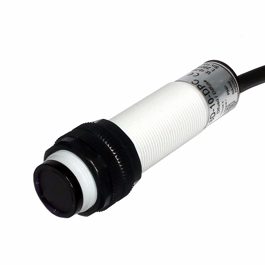 Sensor fotoeléctrico Difuso NC - 10CM - 90~250VCA con Conector M12
