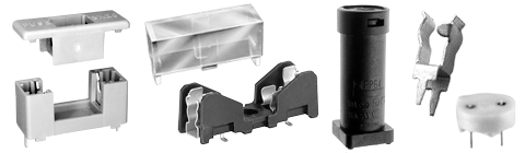 Portafusible fijación PCB para fusibles 5x20mm  y 6x32mm, 16A max