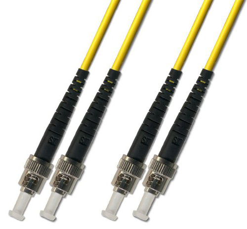 ST/UPC-ST/UPC Duplex SM 9/125 Fiber Patch Cable, 2.0mm Riser Yellow Jacket, 3M