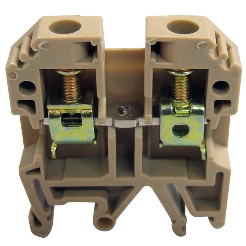 conector de paso 6mm P/ riel DIN TS32 / TS35 color beige