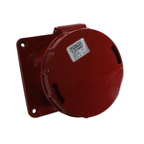 Enchufe Industrial Embutido Hembra 125A 3P+N+T 6H Rojo