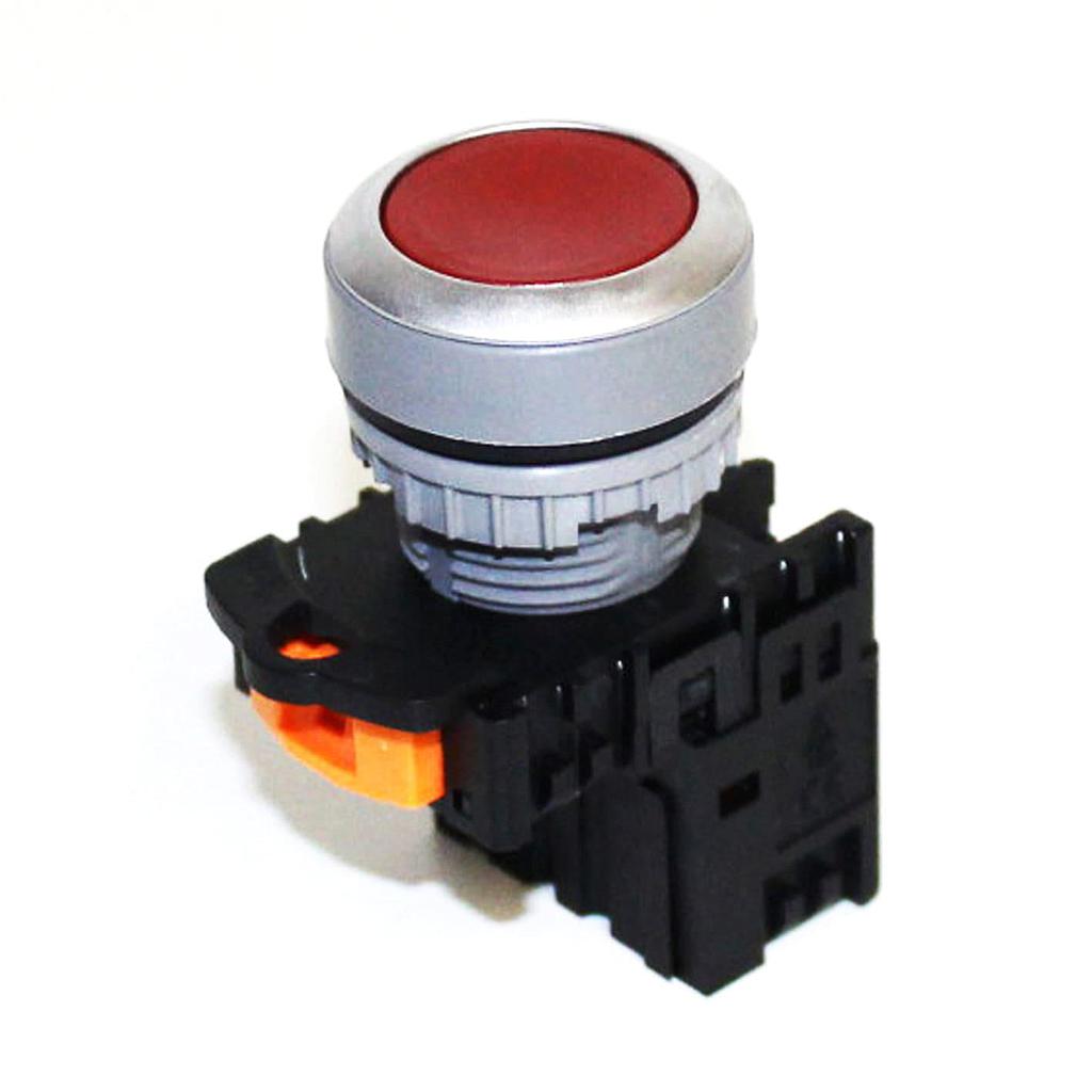 Pulsador 22mm plástico color rojo- 1NC-IP65