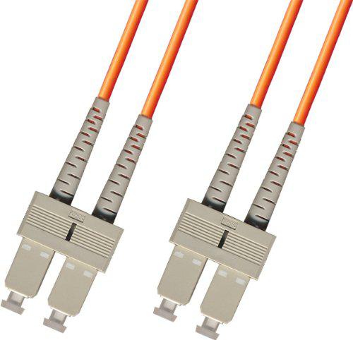 SC/UPC-SC/UPC Duplex OM1 62.5/125 Fiber Patch Cable, 2.0mm Riser Orange Jacket, 2M