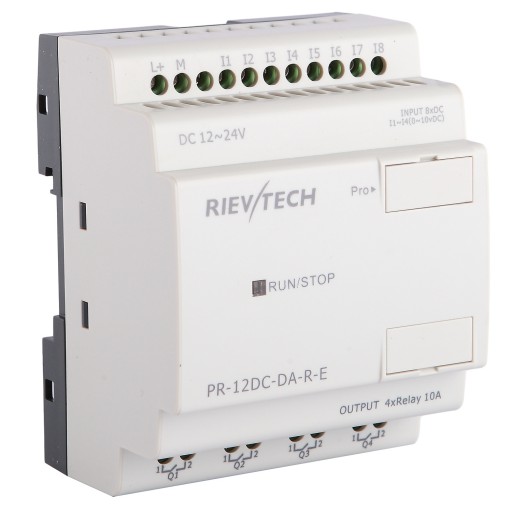 PLC 8 entradas digital, Análoga, 4 salidas 12-24VDC Rievtech