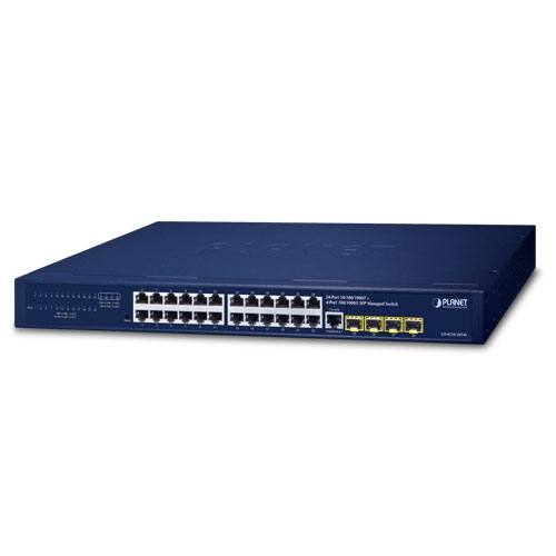 IPv4/IPv6, 24-Port 10/100/1000T + 4-Port 100/1000X SFP L2/L4 SNMP Manageable Gigabit Ethernet Switch(supports MQTT and Cybersecurity feature)