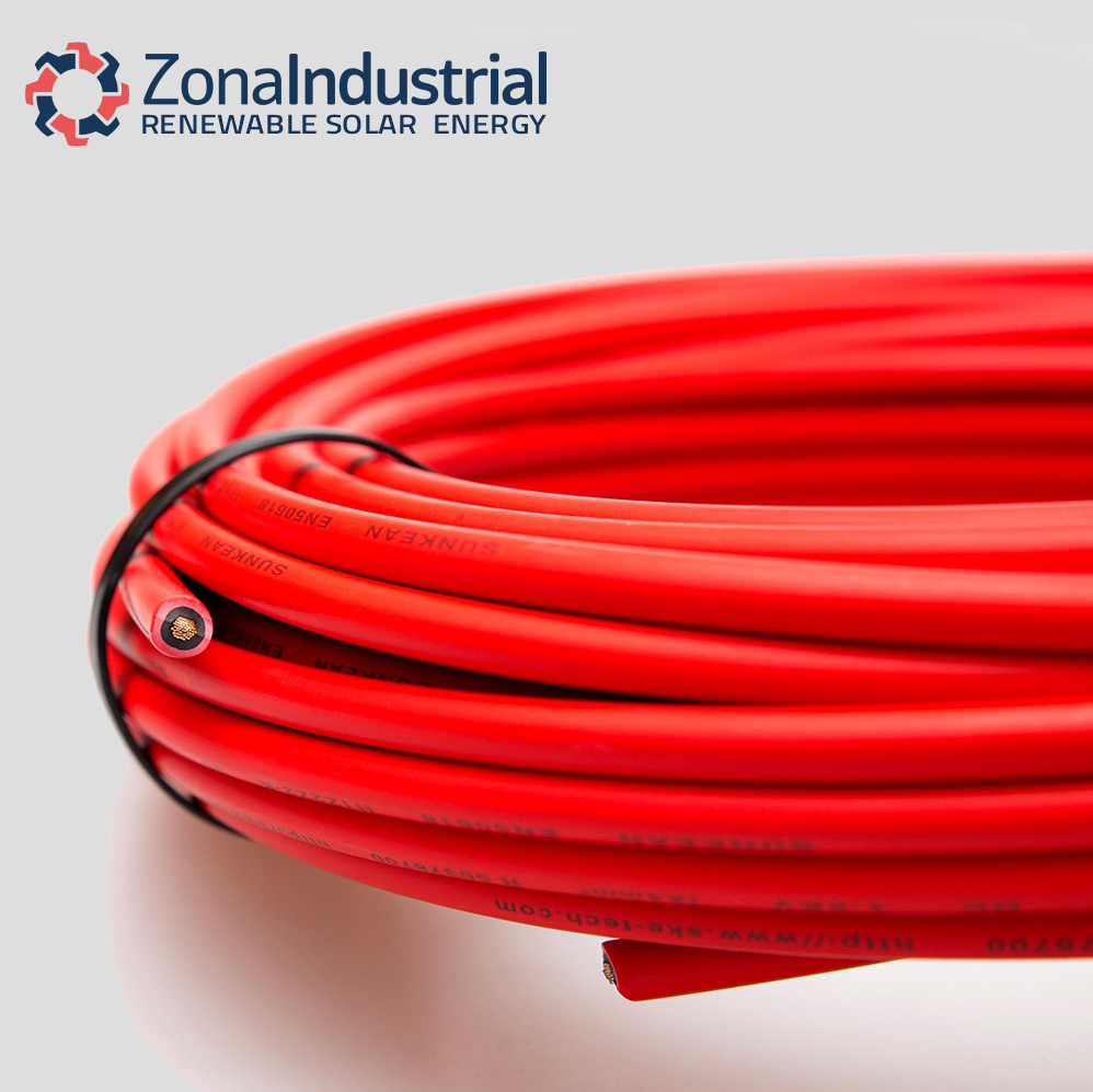 Rollo 100 metros Cable para panel solar 4mm² rojo H1Z2Z2-K