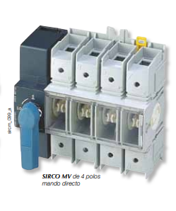 Interruptor - seccionador modular SIRCO MV de 4 polos 160A