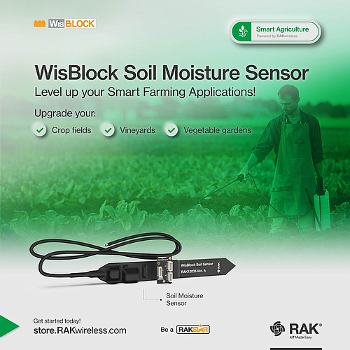 WisBlock Soil Moisture Sensor RAK12023+RAK12035