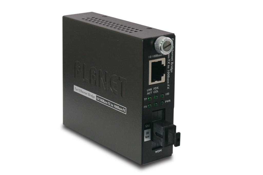 [FST-806B20] Convertidor de medios inteligente 10-100Base-TX a 100Base-FX (SC WDM, SM) - TX_ 1550 nm-20 km
