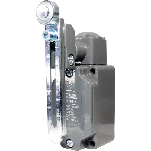[FM5108-2] Fines de carrera metálico 10A-250VCA 1NA+1NC serie FM5 (Brazo ajustable con roldana)