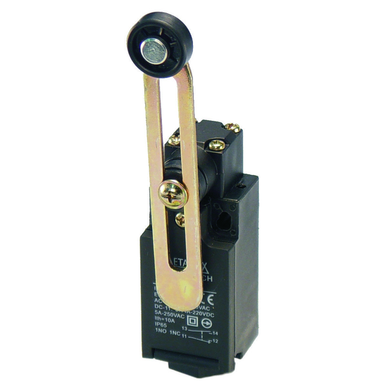 [FM9208] Fines de carrera plástico 5A-250VCA 1NA+1NC serie FM9 (Brazo ajustable con roldana) 