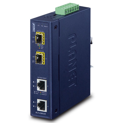 [IGT-2205AT] Conversor de medios SFP industrial de 2 puertos 10-100-1000T a 2 puertos 100-1000-2500X