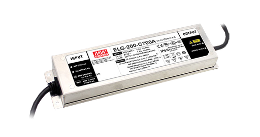 Driver LED carcasa metálica corriente PFC opcional DALI 200W ELG-200-C 