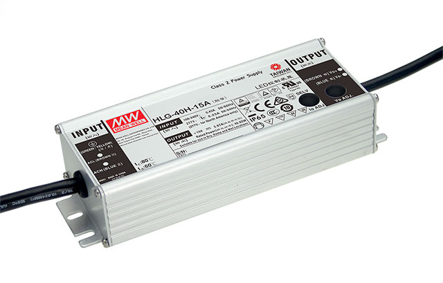 Driver LED Mean Well HLG-40H-20A 20VDC 40W 2A Io/Vo Ajuste manual