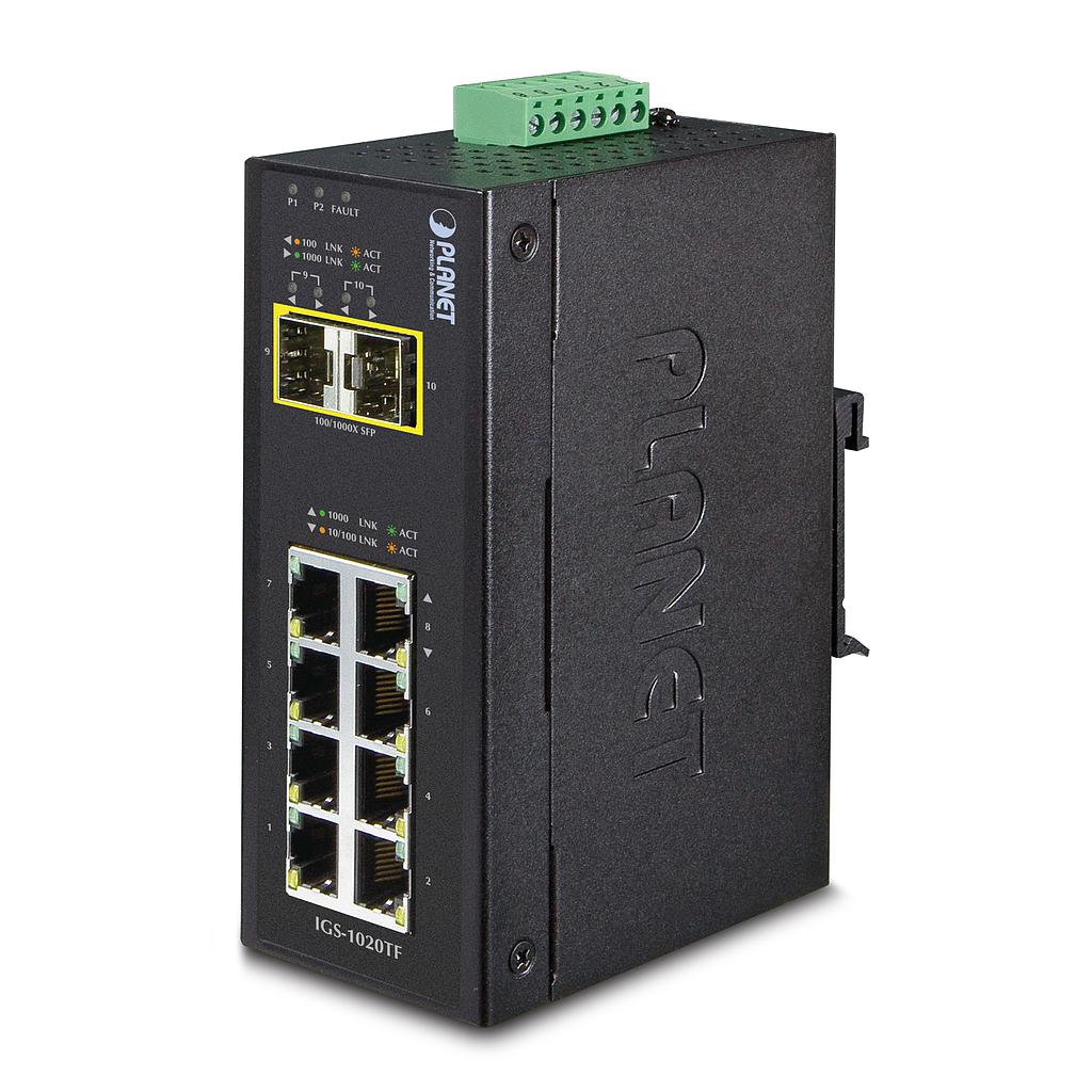 Industrial 8-Port 10/100/1000T + 2 100/1000X SFP Ethernet Switch