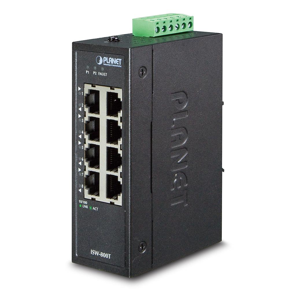 Switch Ethernet compacto industrial de 8 puertos 10/100TX