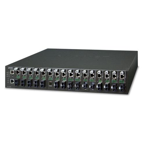 19 16-slot SNMP Managed Media Converter Chassis (AC Power) 
