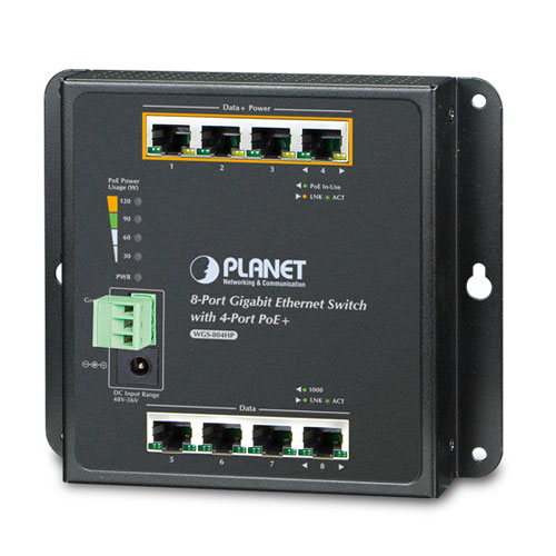 Switch Ethernet Gigabit WGS-804HP 8 Puertos 10/100/1000T con 4 puertos PoE+