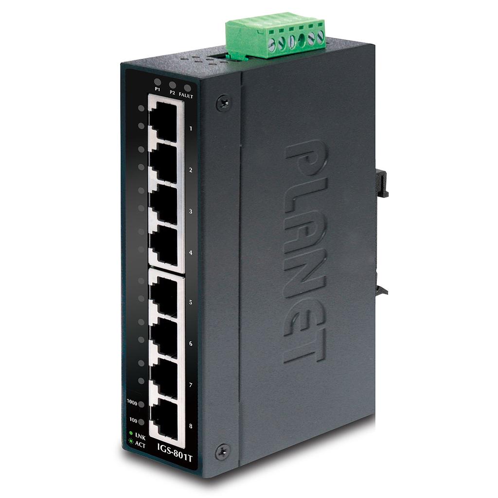 8-Port 10/100/1000T Industrial Gigabit Ethernet Switch 