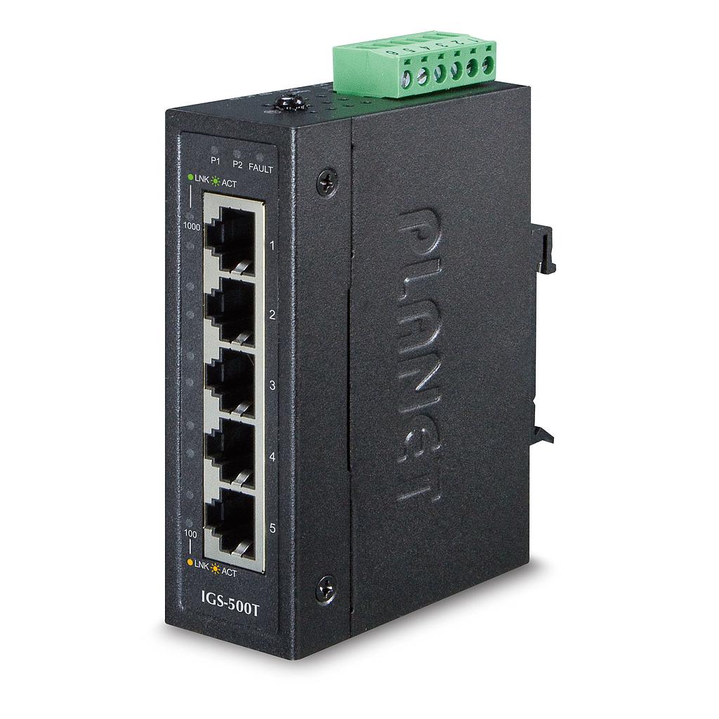 Compact Industrial 5-Port 10/100/1000T Gigabit Ethernet Switch