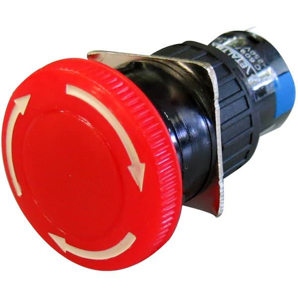 Botón Emergencia 16mm con traba - rojo - 1 SPDT