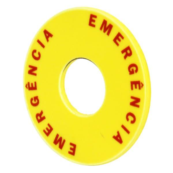 Identificador de emergencia para Botón 22mm diámetro 60mm amarillo