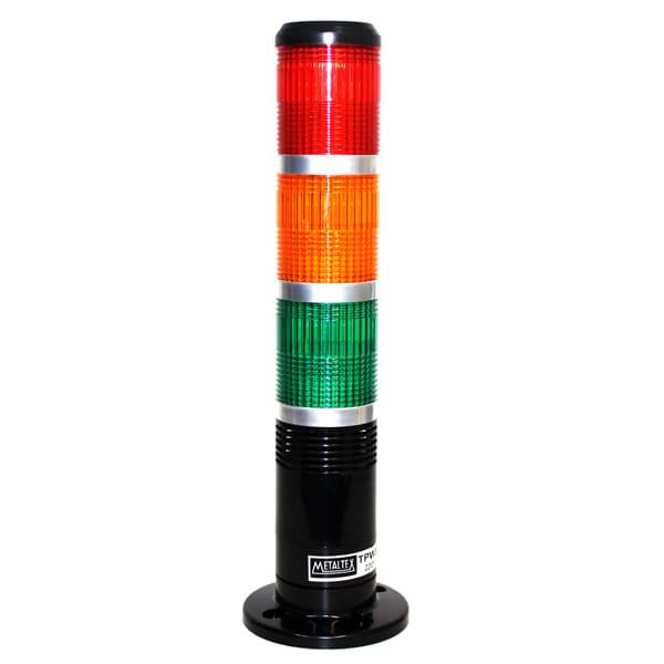 Señalero Torre 60mm,pulsada y sonora, 220V, Negro, Rojo/ Naranja/ Verde/ Azul