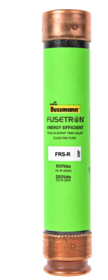 Fusible Bussmann Fusetron; 12 Amp 600 Volt Dual-Element; Time Delay Current Limiting;
