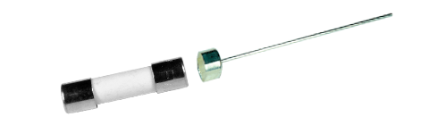 Tapas con contactos soldables para fusibles 5mm diametro.