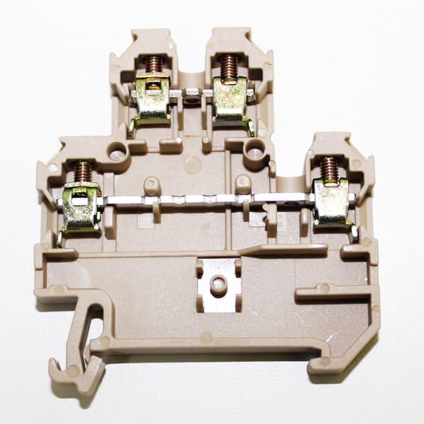 conector de paso doble 4mm para riel DIN TS32 / TS35 color beige