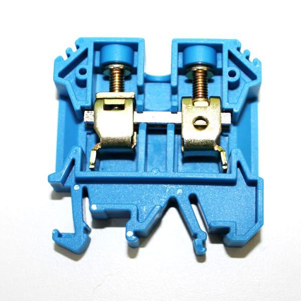 conector de paso 16mm P/ riel DIN TS32 / TS35 color azul