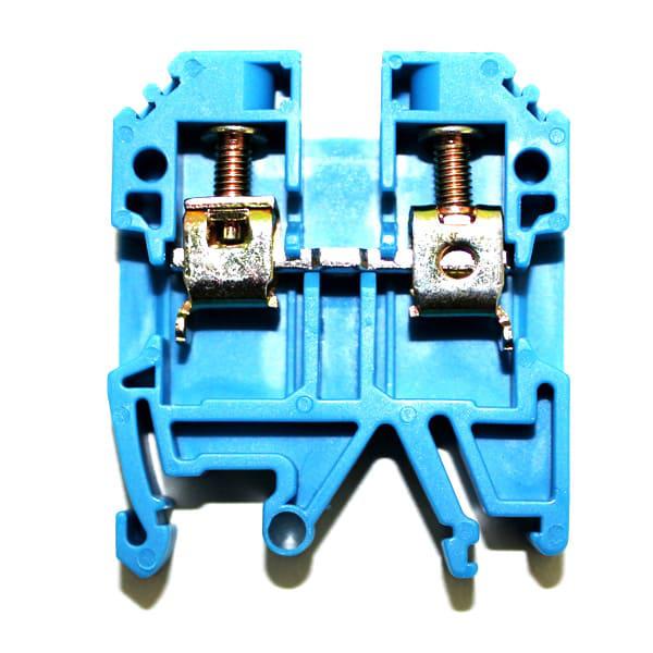 conector de paso 6mm P/ riel DIN TS32 / TS35 color azul