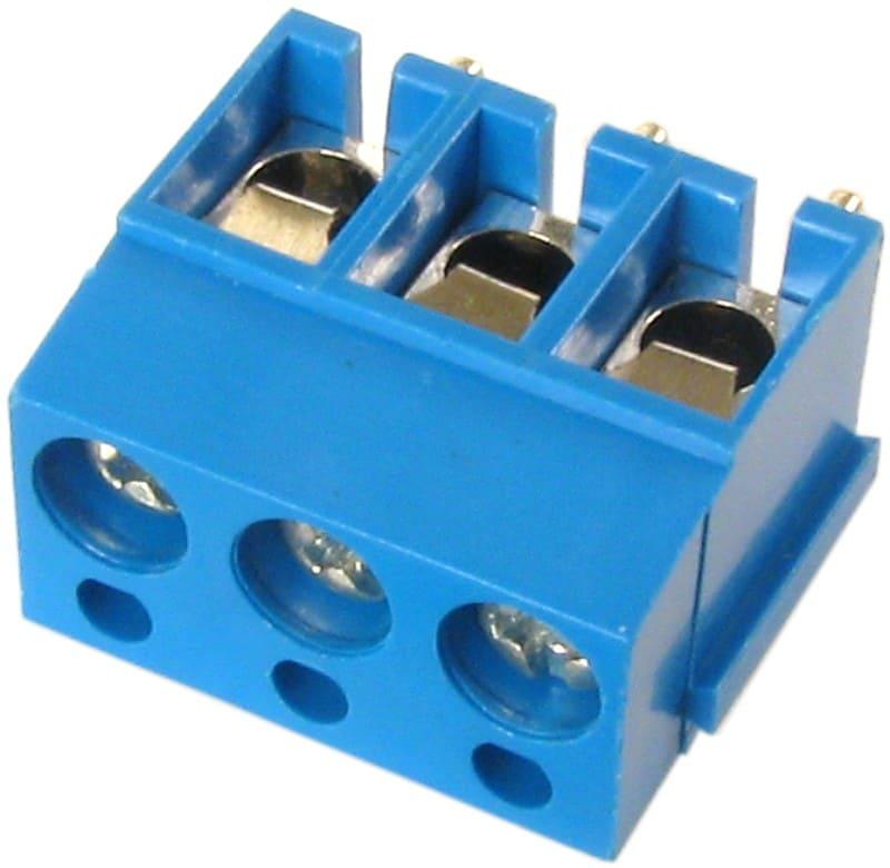 Bornera Modular para CI, 2 vias, paso 5,0mm, alto 12,5mm, azul