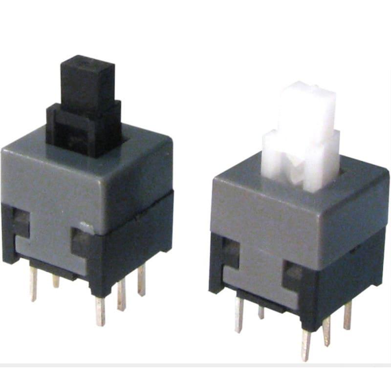 Micro-Llave para PCI, 8,0x8,0mm, RETENTIVA , 2 contactos reversibles, 0.3A / 50VCC