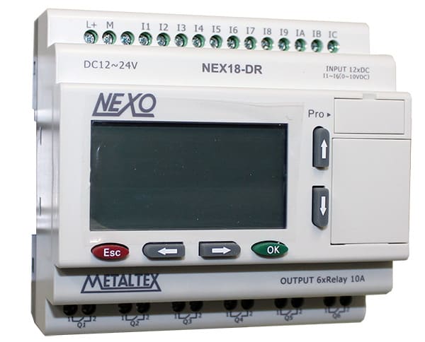 Mini PLC Nexo 12 Entradas (6ED/IA y 6 ED), 6 Salidas Relé, 12-24VCC