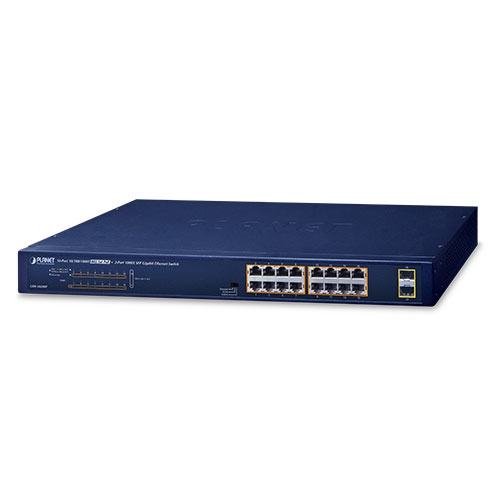 Switch Gigabit Ethernet 10/100/1000T 802.3at de 16 puertos + 2 puertos 1000X SFP