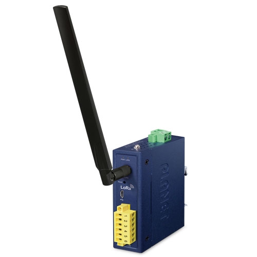 Industrial IP30 LoRa Node Controller - RS232/RS485 (EU868/US915 Sub 1G, supports OTAA/ABP Class A/B/C, 9~48VDC/24VAC, -40~75 degrees C, Micro-USB Configuration Port, DIN-rail or wall mounting)