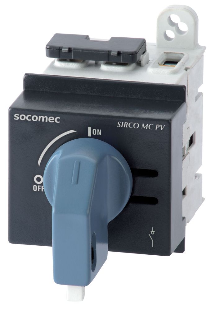 Interruptor-seccionador SIRCO MC PV 1000 V d.c. de 25A con 3 polos DC, fijación carril DIN